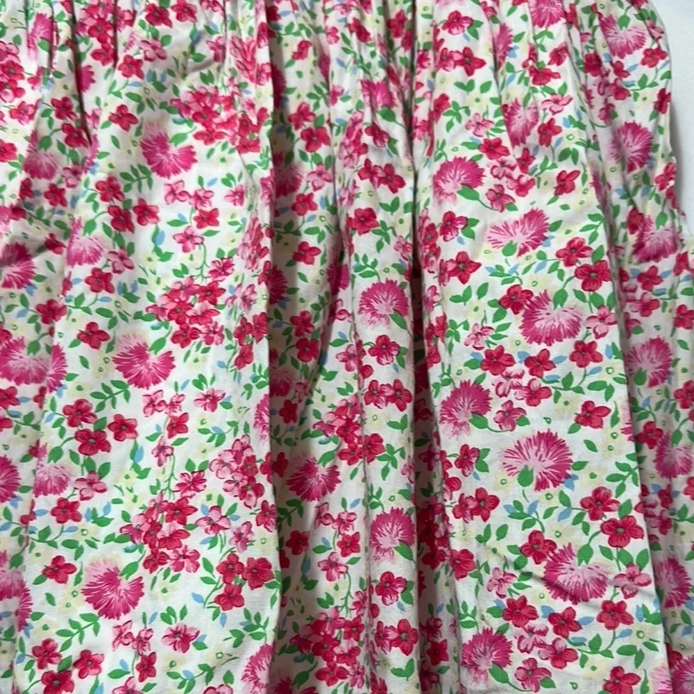 Ralph Lauren Smocked White and Pink Sundress with Square Neck